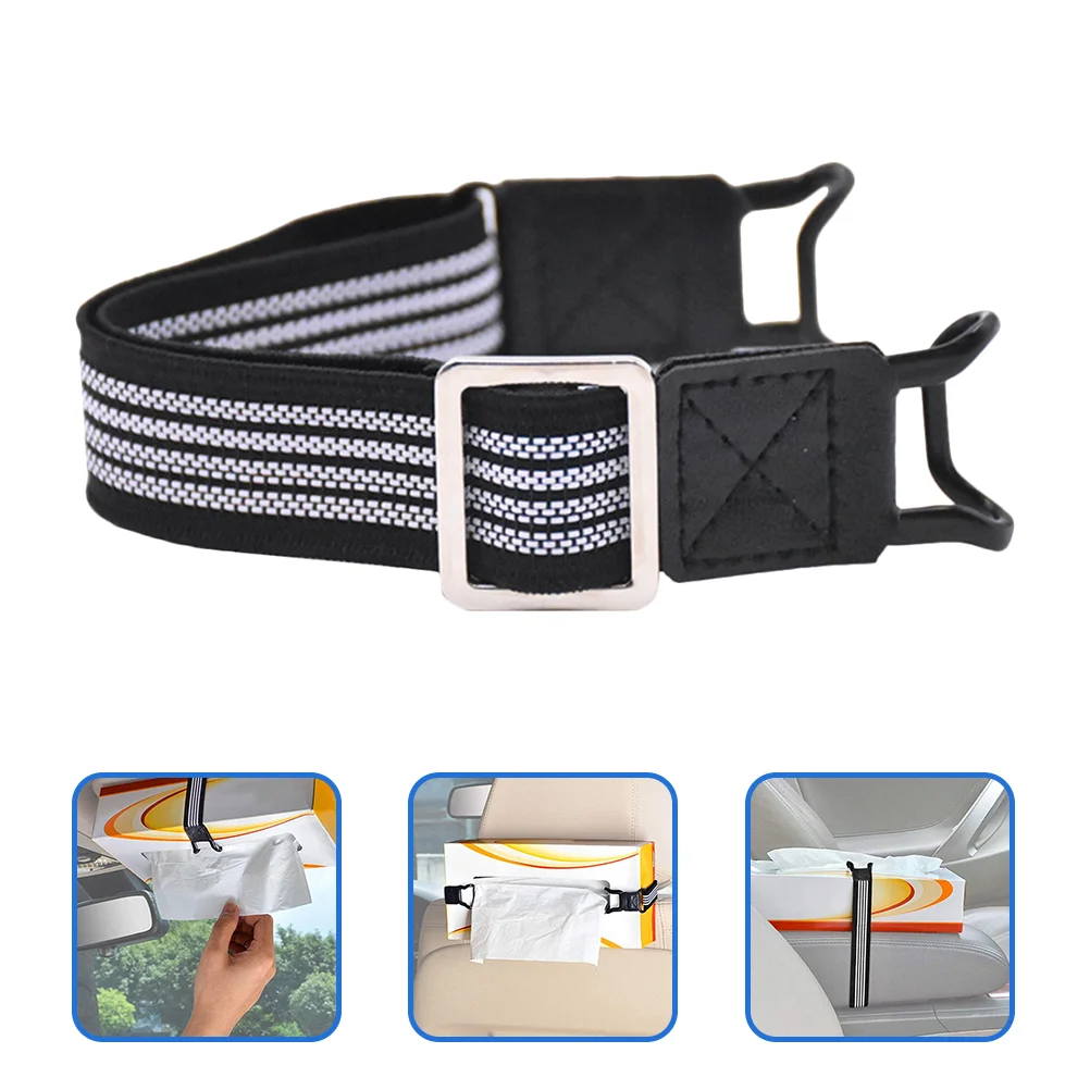 

2pcs Car Visor Headrest Straps Napkin Paper Box Fixing Belts Adjustable Straps