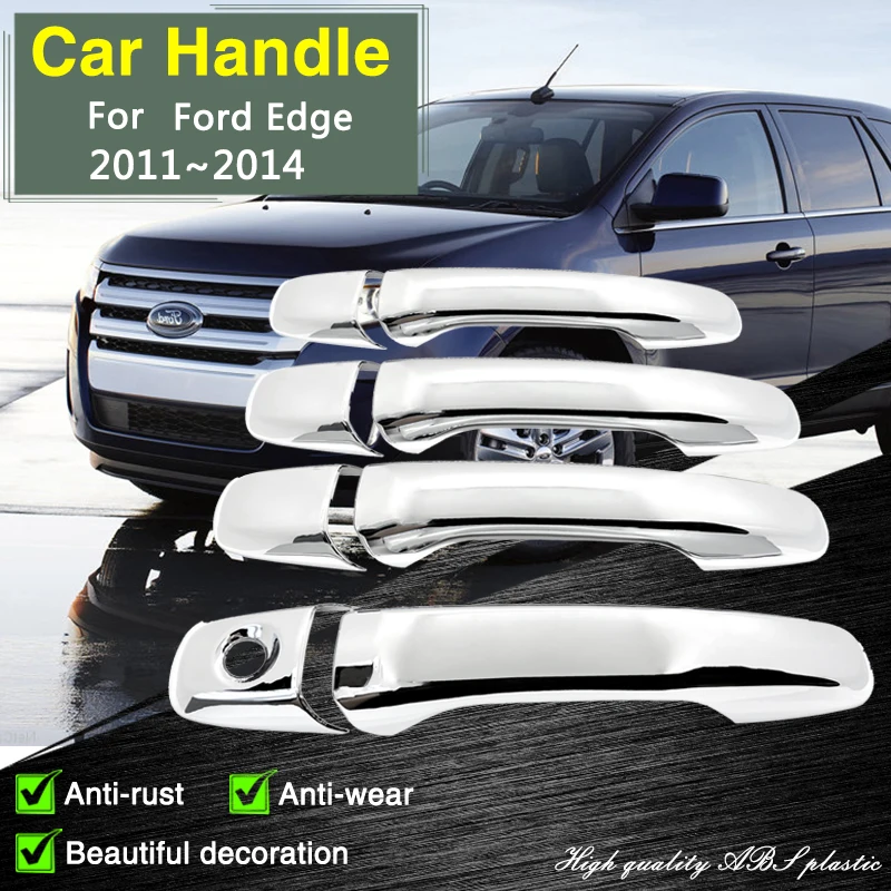 

Fit for Ford Edge 2011 2012 2013 2014 Chrome Smart Door Handle Cover Car Exterior Styling Accessories Protective Film Stickers