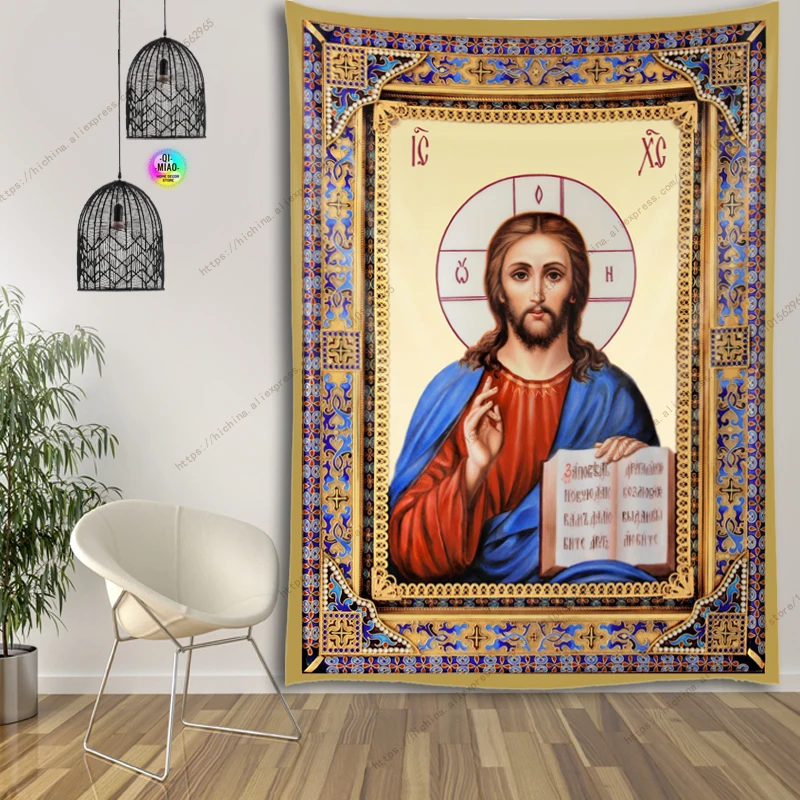 Настенный декор с Иисусом гобелен на заказ мандала хиппи украшение для дома