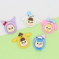 5pcs kawaii cartoon sanrio cinnamoroll kuromi creative cute diy phone case accessories girly heart hairpin accessories gift toys