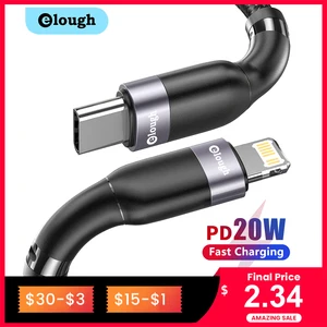 Elough 20W PD USB Type C Cable For iPhone 13 12 11 Pro XS 8 6 Type C To Lighting Date Wire Fast Char