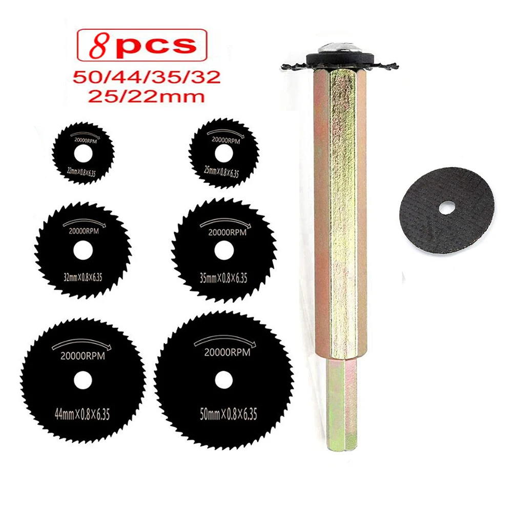 

8 Pcs Cutting Disc Grinding Wheel Cutter Set Saw Blade 22/25/32/35/44/50mm For Plastic Pipe Cutting Grinding Rotary Tools Parts