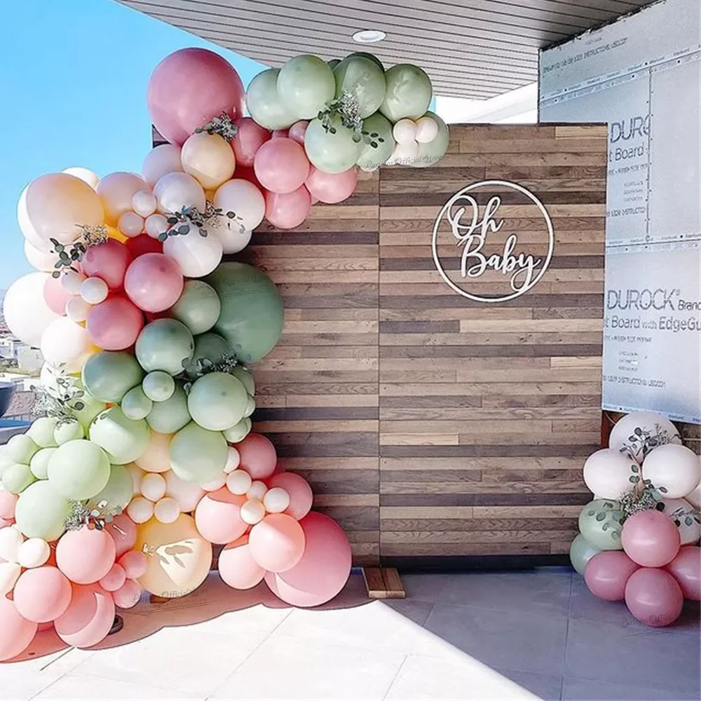 

NEW Pink Mix Avocado Green Color Latex Balloons Garland Kit Balloon Arch Wedding Decorations Baby Shower Home Decors Globos