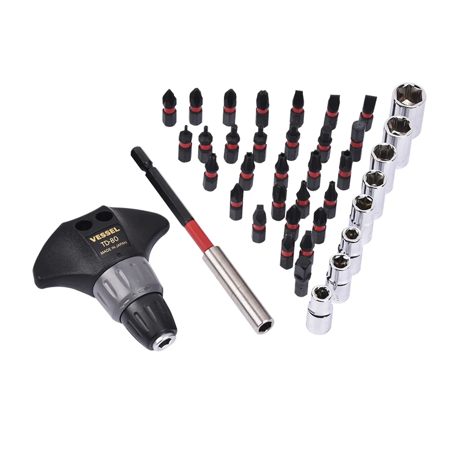 Отвертка с храповым механизмом VESSEL-T-Bar TD-80 36 бит для удаления проблемного затяжки