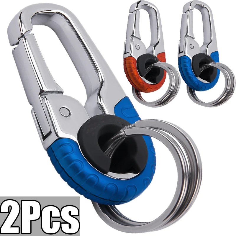 

2Pcs Creative Car Keychain Men Metal Stainless Steel Car Keyring Camping Climbing Key Holder Buckle Auto Car Tool Accessories