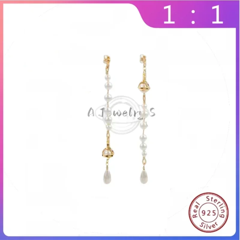 Асимметричные Серьги Из Стерлингового Серебра 925 Пробы С Сломанным Жемчугом И