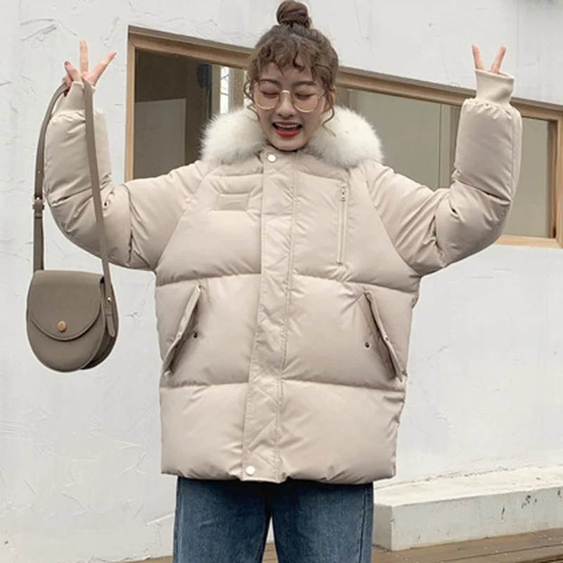 Cotton-padded Jacket Women's Mid-length Winter Loose Padded Padded Jacket Women Thick Bread Jacket Women's Loose Padded Jacket