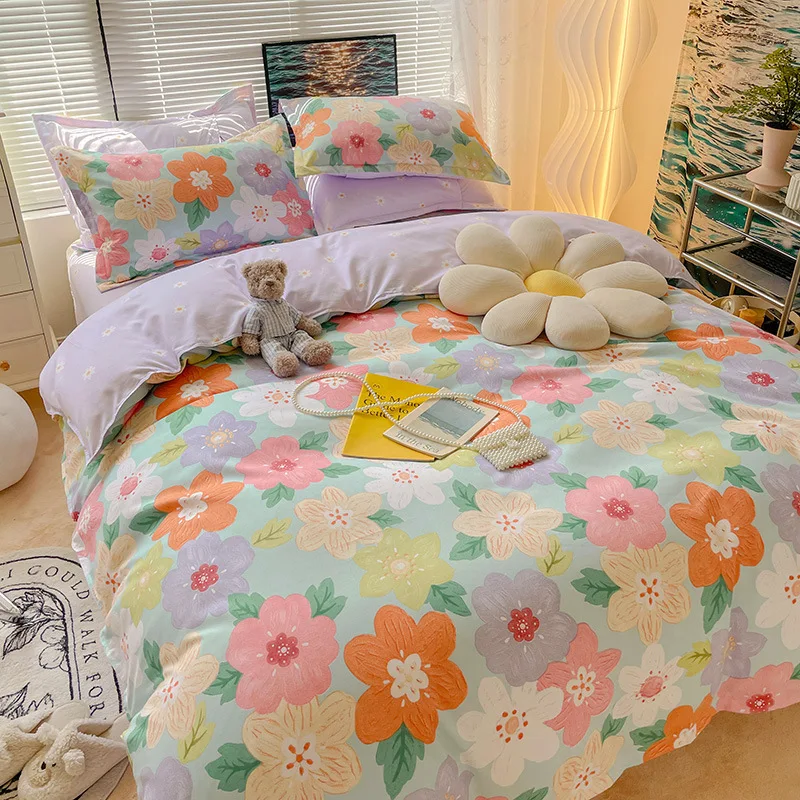 

Explosions Live Four-Piece Wholesale Washable Cotton Bedding Pillow Set Quilt Cover Special Bed Four-Piece Set