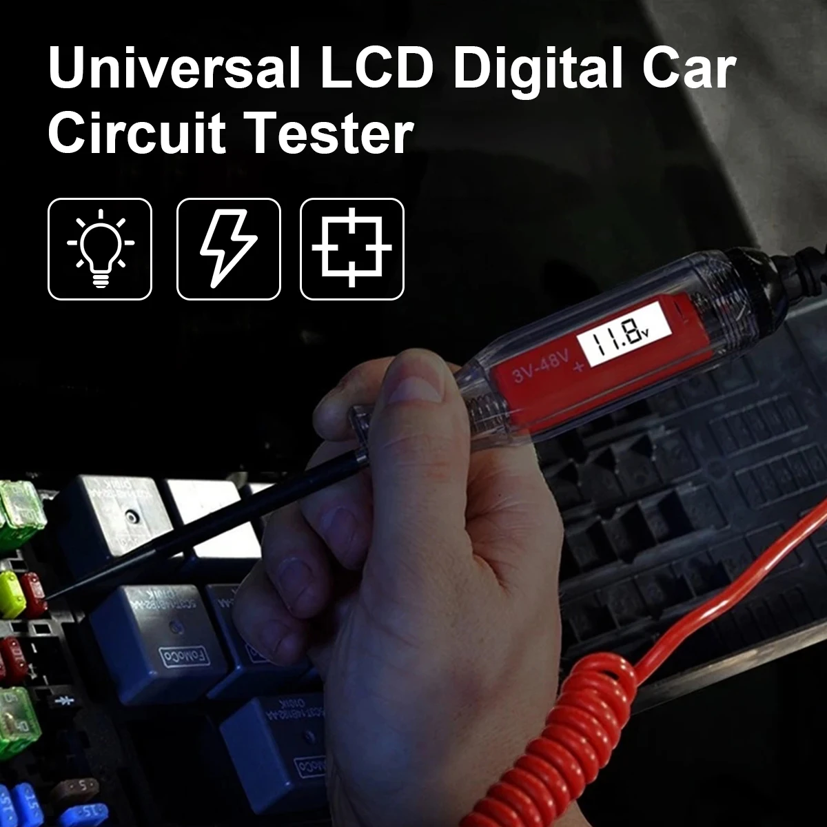 

Тестер электрической цепи, 5-48 В, с ЖК-экраном 140 дюйма