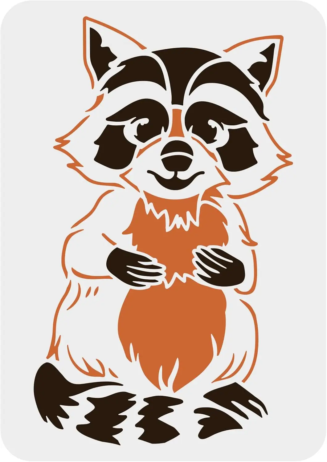 Трафарет для рисования енота 8,3x11,7 дюйма