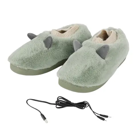 Электрическая обувь с подогревом USB, плюшевые электрические подогреватели ног, моющиеся Тапочки для ног, женские и мужские удобные носки из кораллового флиса
