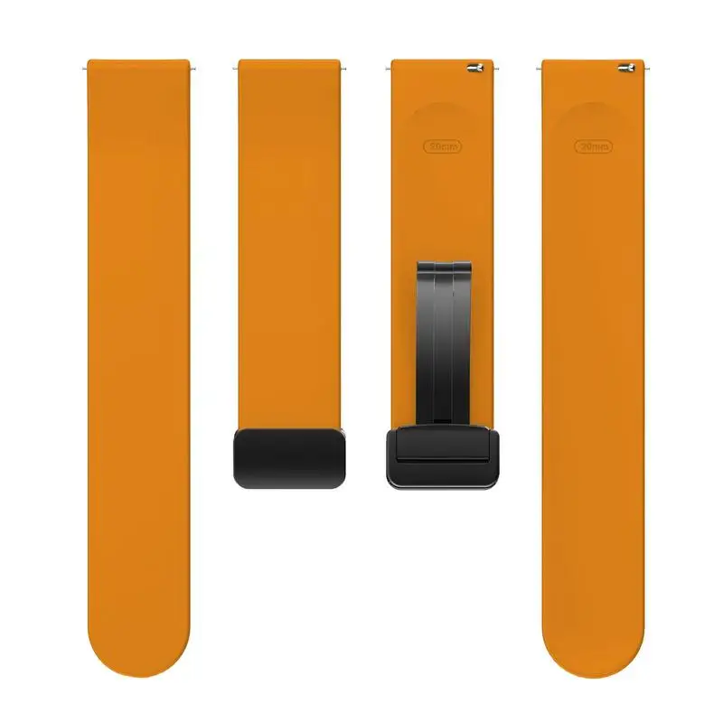 

20mm Watch Band Silicone Watch Band With Folding Buckle Rubber Watch Strap Comfortable To Wear Skin-Friendly Soft For Men