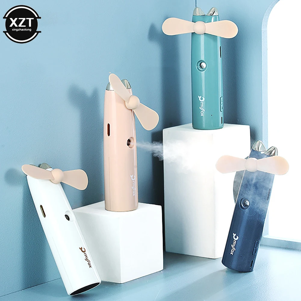 

Новинка 2022, маленький ручной гигрометр-вентилятор, настольный мини-вентилятор для творческого студенческого общежития с распылителем воды...