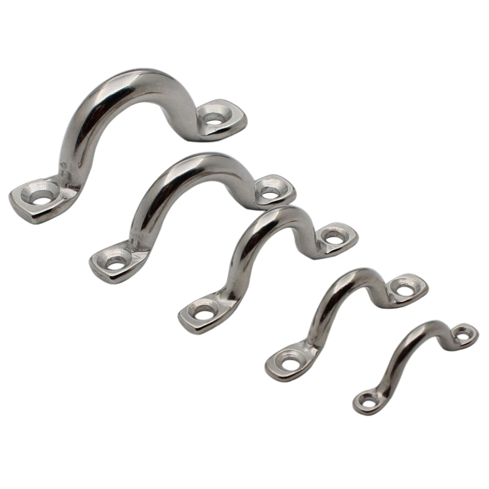 

Stainless Steel Eye Straps Sturdy Yacht Grab Handle Stainless Steel Bimini Top Strap Pad Eye Footman's Loop Heavy Duty For Boat