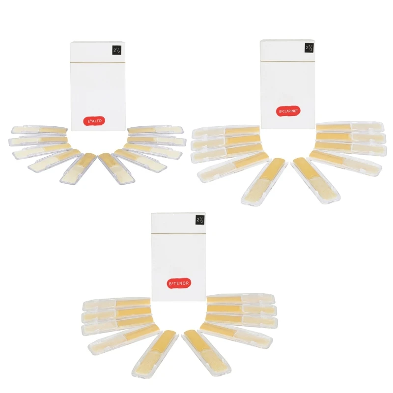 

10Pcs Alto Sax Saxophone Reeds 2.5 Reed Alto Saxophone Reeds 2-1/2 Reed Strength 2.5 for Clarinet Soprano or Alto Sax
