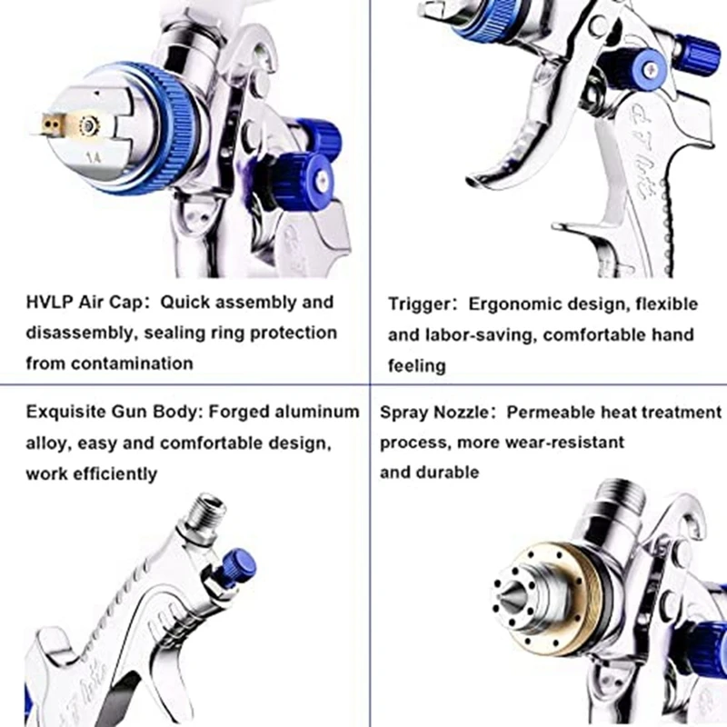 Набор распылителей для покраски Hvlp Металлическая Насадка 1 4 мм 7 2 0 набор