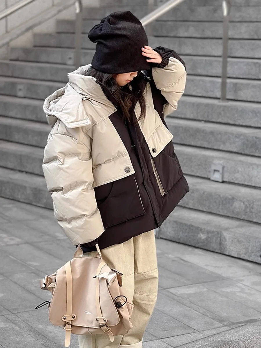 Детский пуховик с капюшоном на Возраст 4-12 лет