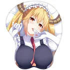 Коврик для мыши Miss Kobayashi's Dragon Maid, 3D силиконовый коврик для мыши для груди, подставка для запястья Tohru Kanna, игровой коврик для мыши