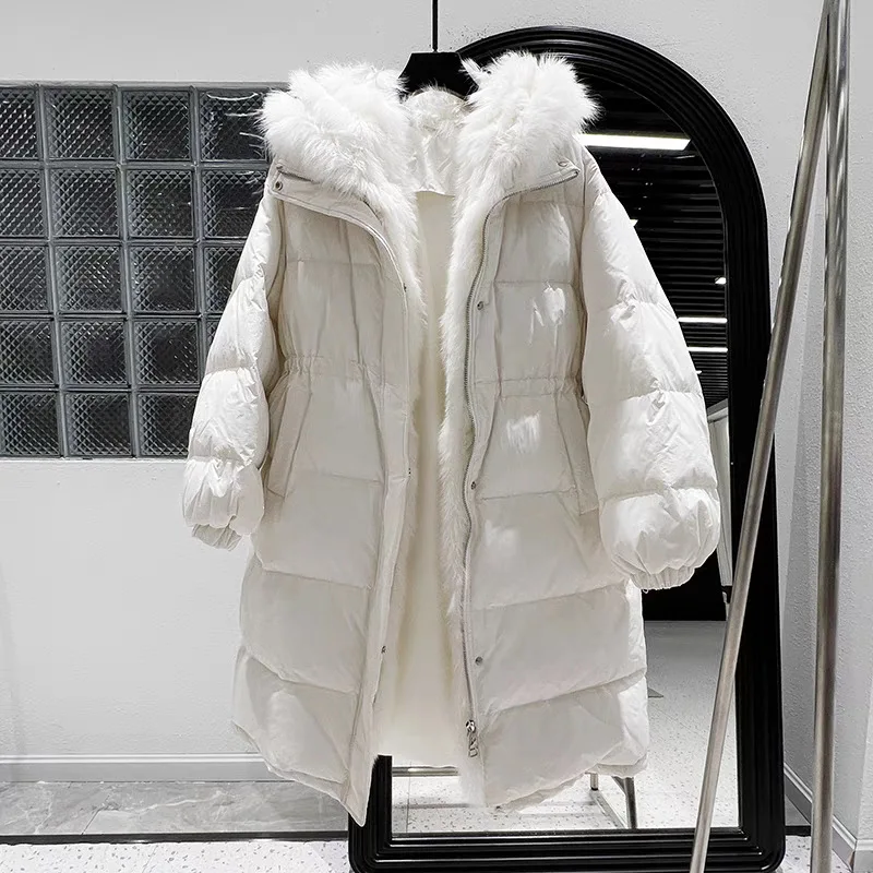 Меховой воротник с капюшоном средняя и длинная талия утолщенная теплая