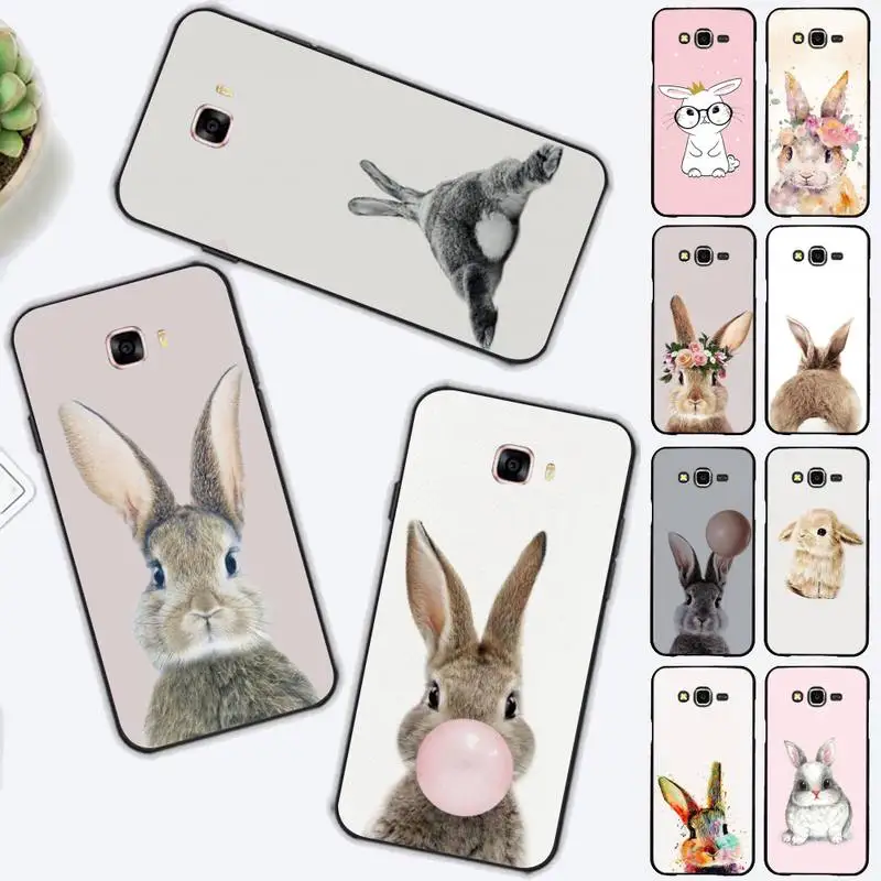 

Cute Bunny Rabbit Phone Case for Samsung J 2 3 4 5 6 7 8 prime plus 2018 2017 2016 core
