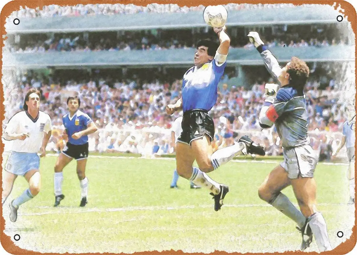 GeRRT SportHub Mrdon The Hnd of God Плакат 8x12 nch Ретро Vntge Metl Sgn Home Mn Cve rt