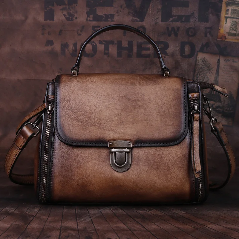 

2022 Fashion Women's Leather Shoulder Bag Woman's Crossbody Messenger Bags Retro Female Handbag Vintage Girls Phone Bag