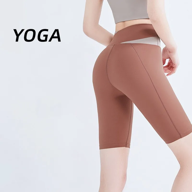 

Yoga Pants For Women's Fitness Exercise With No Awkward Lines High Waisted Tight Peaches And Buttocks Lifting Tight Five Points