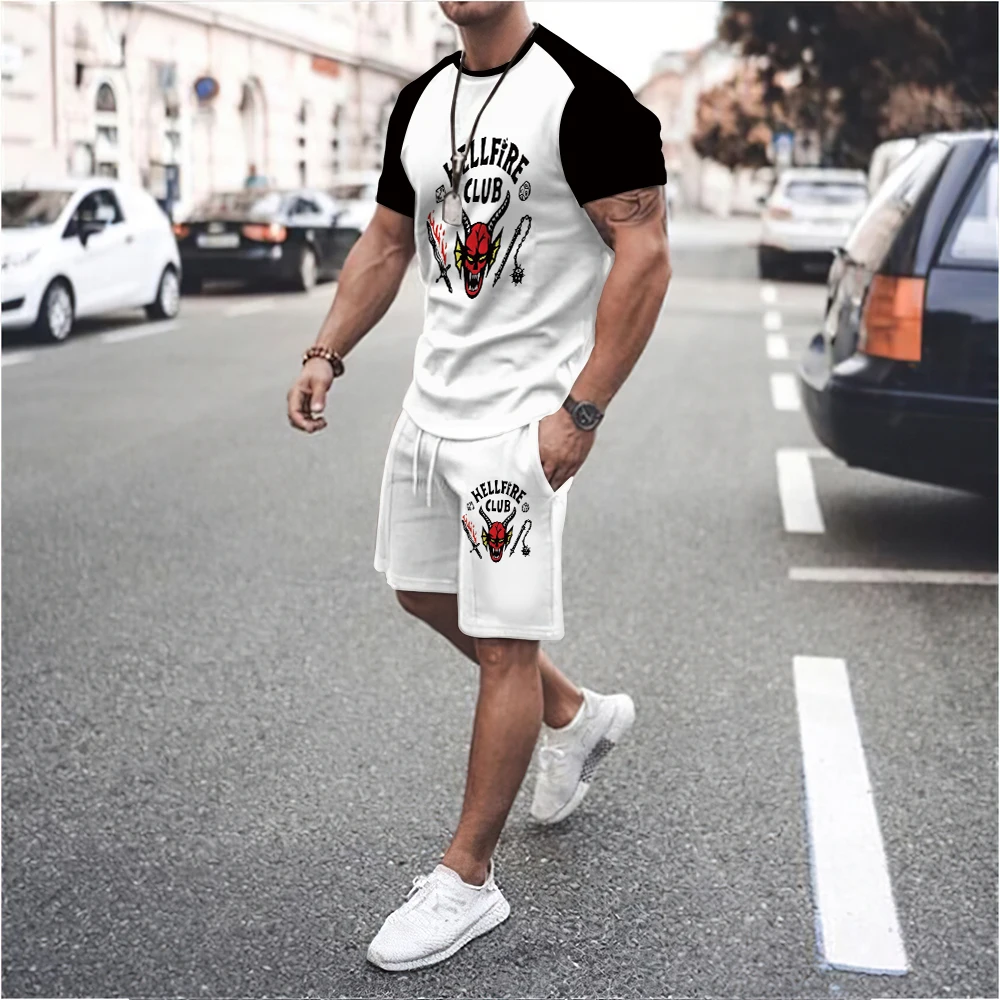 

Hellfire T-Shirt Mike Hell fire Art Prints Same Style Streetwear Harajuku Outfit Summer 2022 Casual Short Sleeve Top Shorts