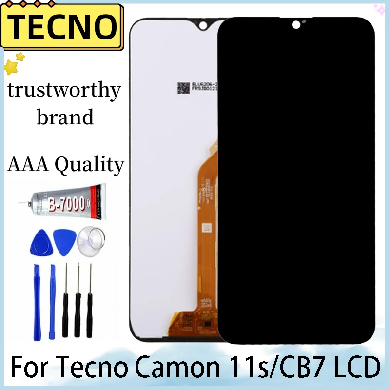 ЖК-дисплей 6,2 дюйма для Tecno Camon 11s CB7, цифровой преобразователь сенсорного экрана в сборе, замена панели, черный