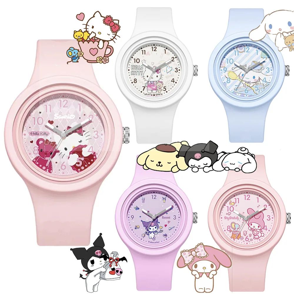 

Sanrio Hello Kitty My Melody Cinnamonroll Silicone Square/Round Watch Series Student Cute Cartoon Watch Children's Holiday Gift