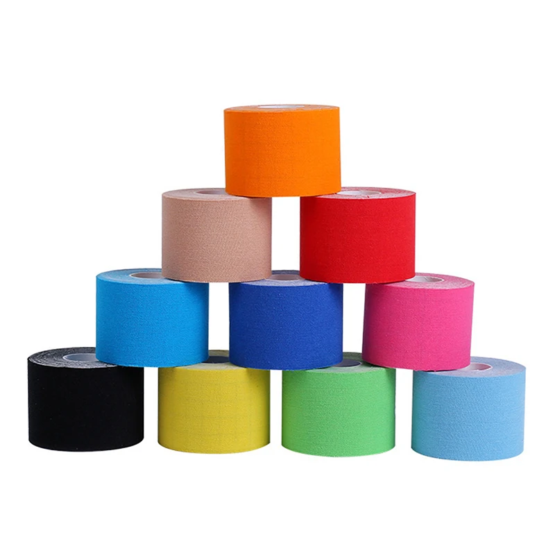 

12 Colors Kinesiology Tape Muscle Bandage Sports Cotton Elastic Adhesive Strain Injury Tape Knee Muscle Pain Relief Stickers