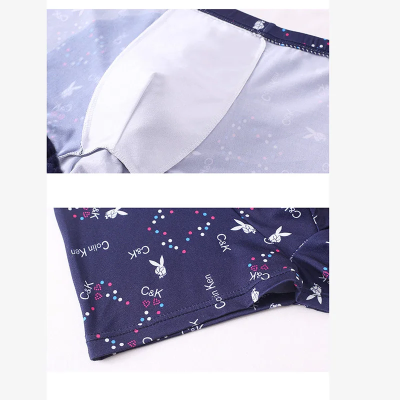 8PCS Man Underwear Sexy Lingerie Print Underpants Comfortable Shorts Man Large Size Boxers Polyester Male Panties