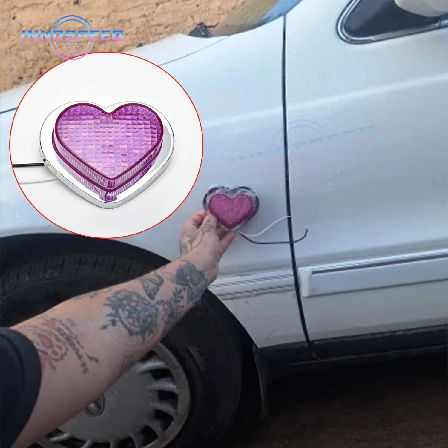 JDM автомобильные аксессуары 12 В в форме сердца