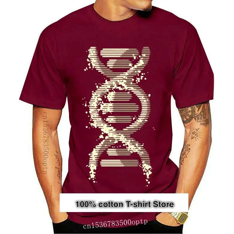 

Camiseta futurista para hombre, camisa informal con imagen de Arte de línea de ADN, para adultos, nueva