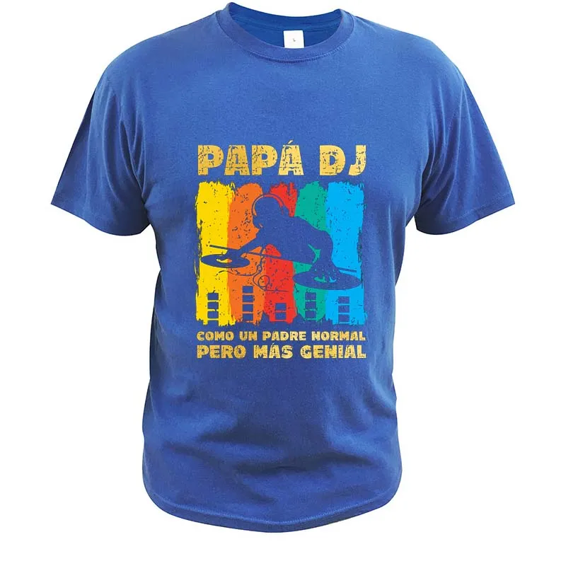 Футболка PAPA DJ на День отца Мужская топ с коротким рукавом в испанском стиле 100%