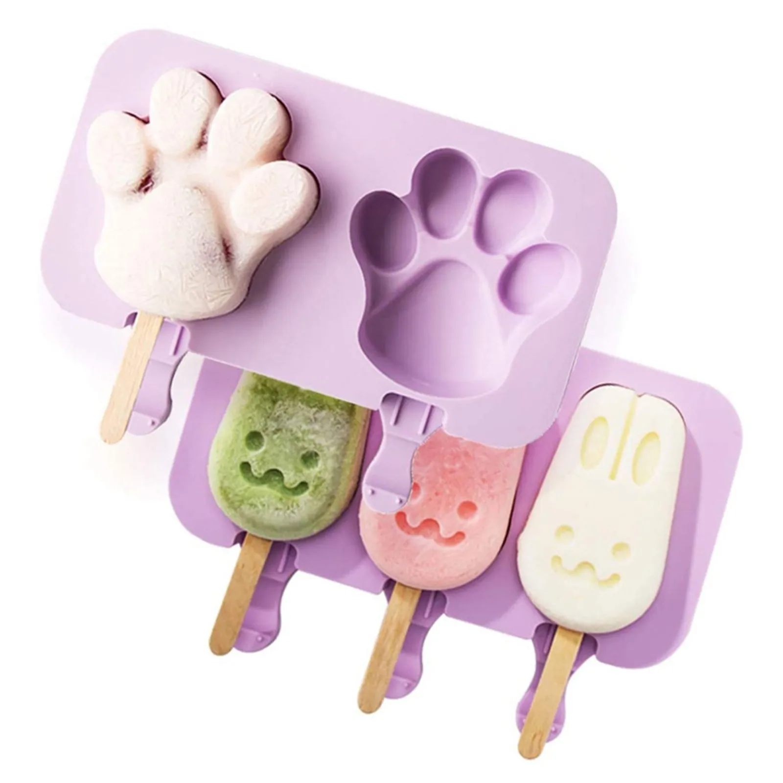 

3D DIY Handmade Silicone Ice Cream Mold Eco-Friendly Popsicle Mold Mousse Dessert Freezer Juice Ice Cube Tray Barrel Maker Mold