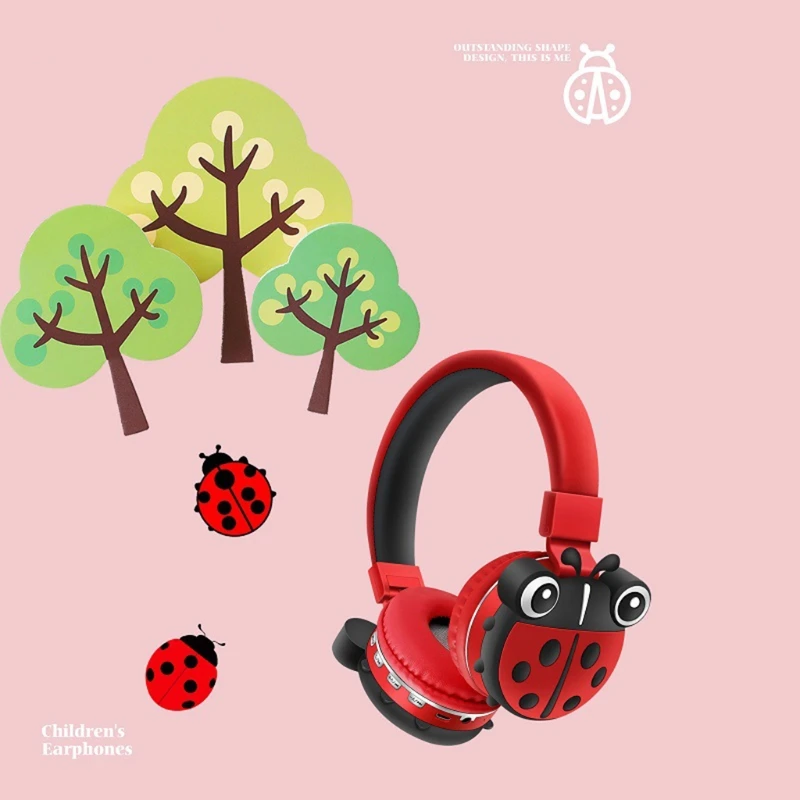 

Детская Bluetooth-гарнитура с милым красным рисунком, лучший подарок для девочек и мальчиков, на день рождения, новый год, E1YA