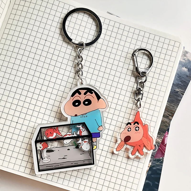 

New Crayon Shin Chans Anime Figures Toys Nowara Shinnosuke Pendant Keychain Children Toys Keyring Cartoon Girls Birthday Gifts