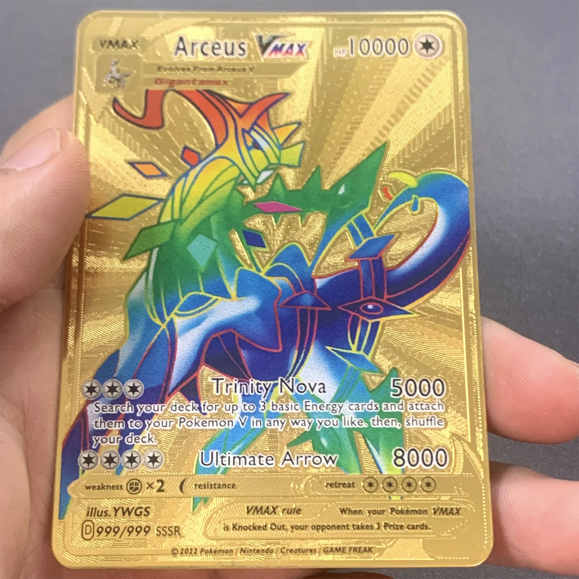999999 Очки HP Pokemon Металлическая карта Charizard Golden Metal
