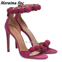 moraima snc back zipper pink thin heel sandals for women cover heel buckle strap black shoes on heel super high heel sandals