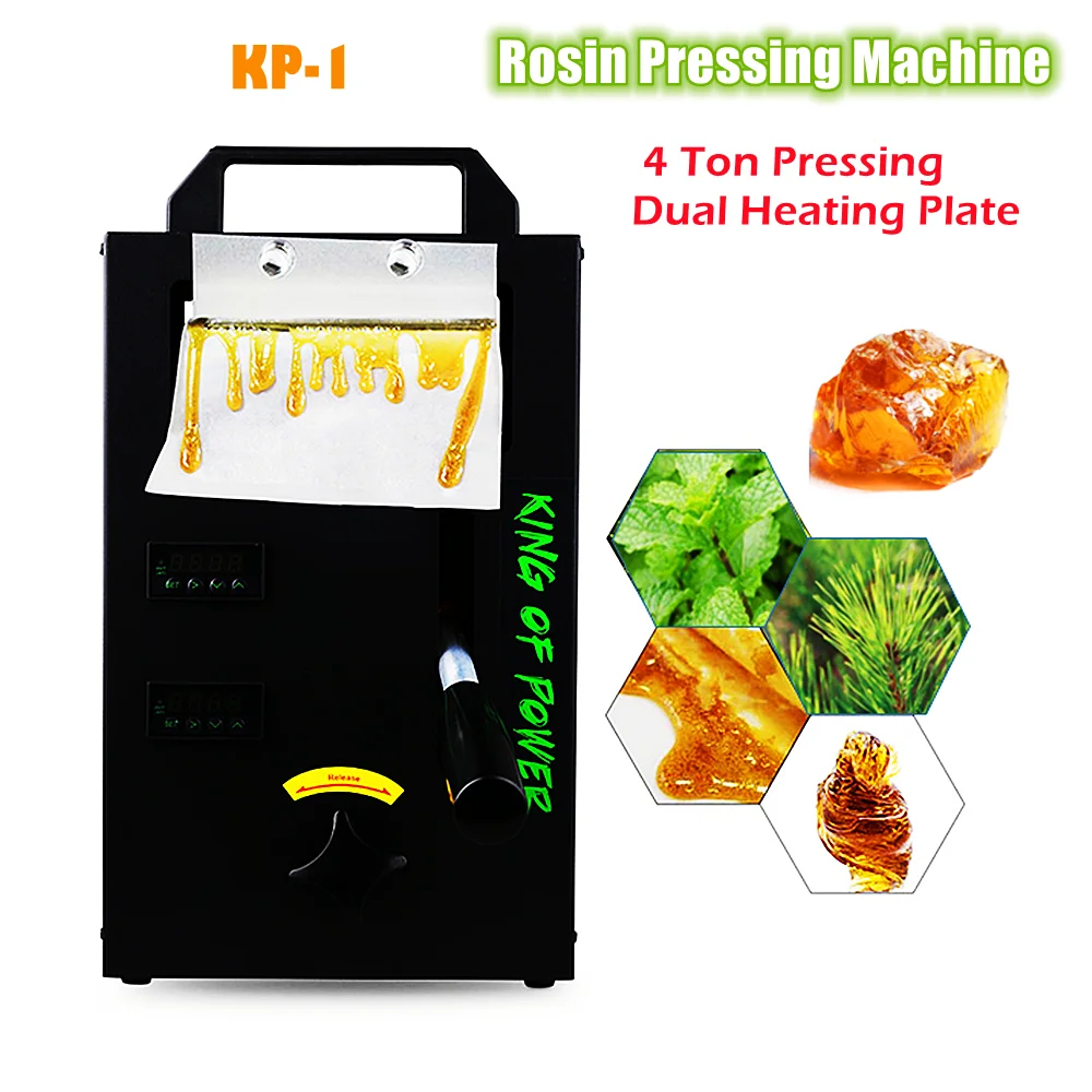 

4 Ton Hydraulic Rosin Press Machine KP-1 Heat Press Dual Heated Plates Portable Oil Wax Extracting Tool 4.5x4.7inch