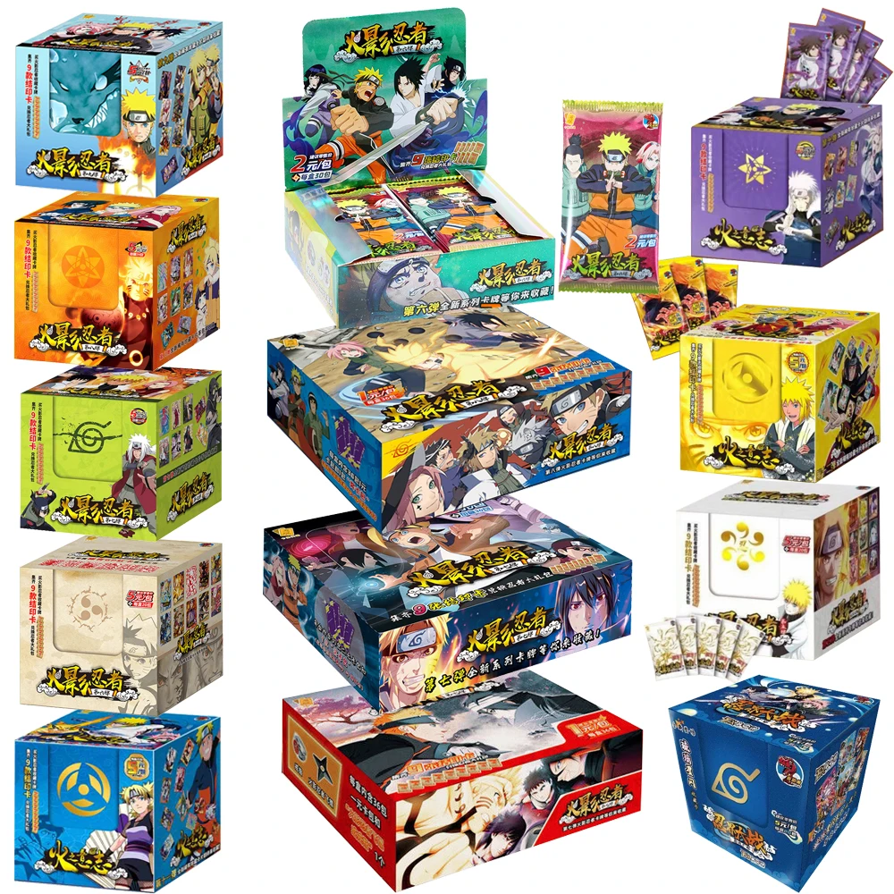 

Narutoes Cards Booster Box TCG Collection Anime Games Will Of Fire Hinata Kakashi Sasuke Rare SSP CP MR Children's Toy Gift