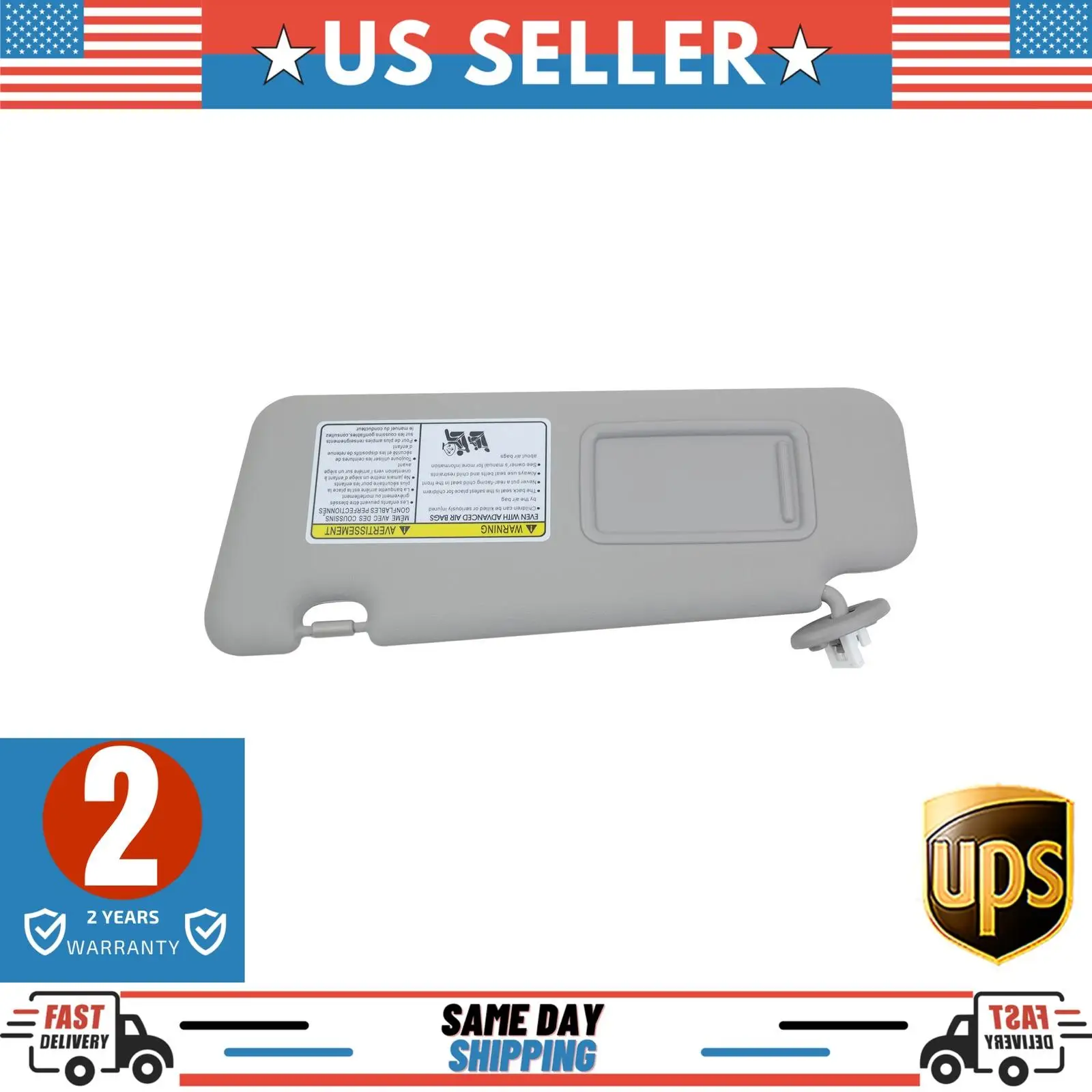 

AP01 Gray Sun Visor W/ Sunroof Front Left for Toyota Highlander 2.7L 3.5L V6 2008-13 7432048500B0 743200E050B0