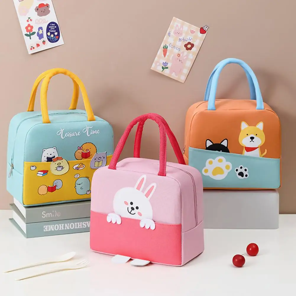 

Convenient Thermal Lunch Bag Large Capacity Handles Design Beach Picnic Thermal Bag Food Delivery Bag Bento Bag