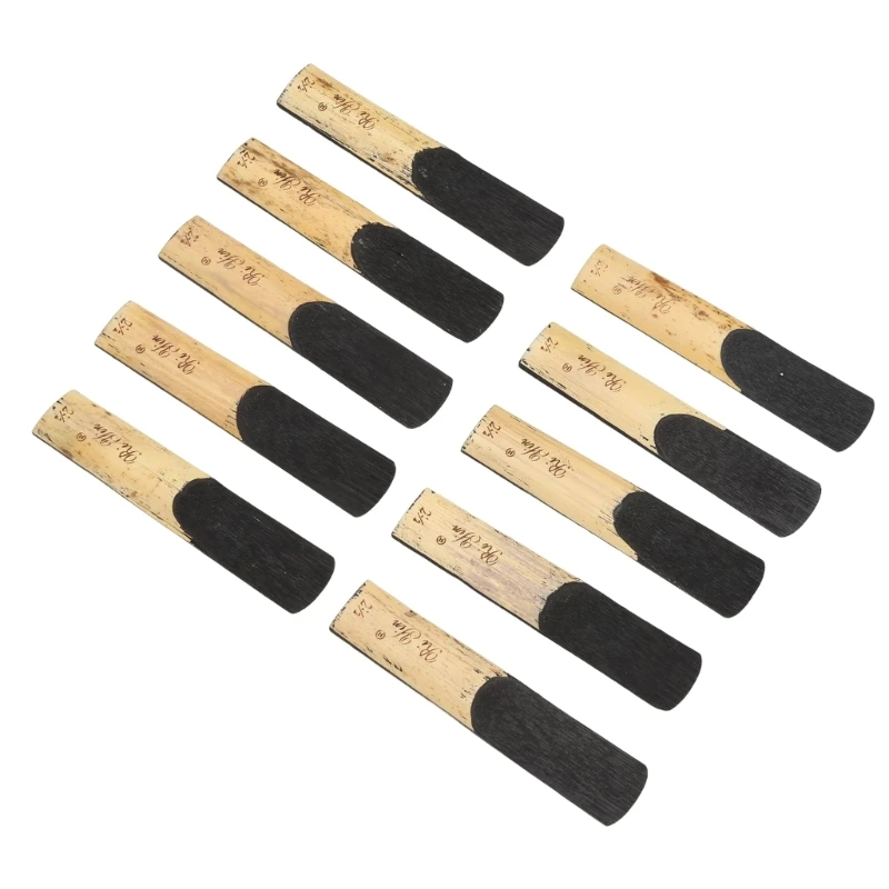 

10Pcs Sax Reeds Clarinet Reeds Strength 2.5 for Clarinet Alto Saxophone