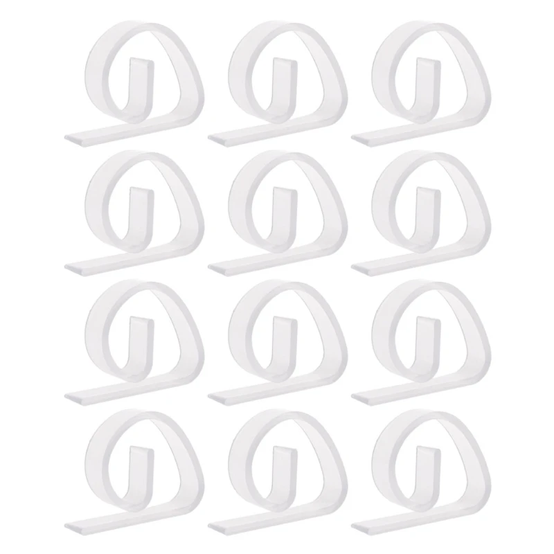 

12Pcs Plastic Clear Tablecloth Table Cover Clips Holder Clamp Party Picnic Home