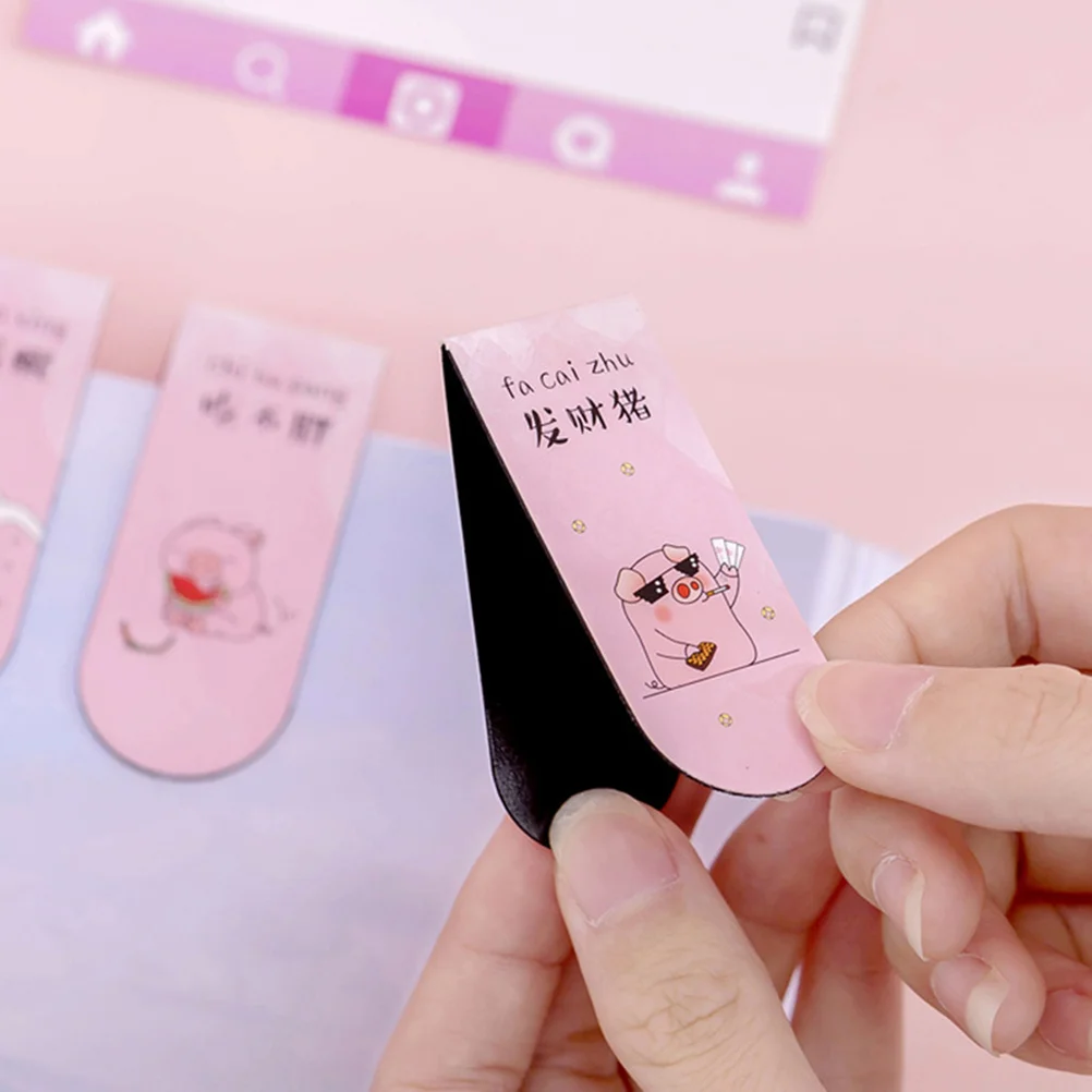 

8 PCS Book Labels Page Markers Magnetic Magnet Bookmarks Cartoon Bookmarks Bookmarks Books