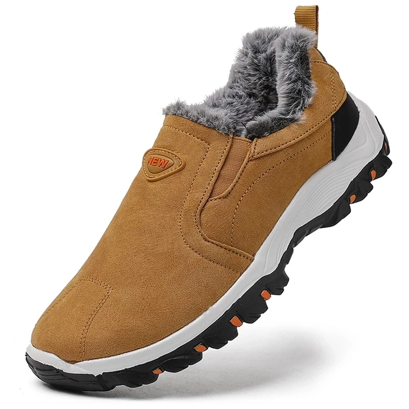 

Winter Men Boots Warm Fur Shoes for Men Male Casual Outdoors Comfortable Plush Snow Boots Flat Footwear Men Sneakers Ankle Boots
