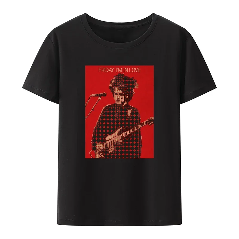 

Robert Smith The Cure Band Y2k Cotton T-shirts Hipster Leisure Casual Koszulki Short-sleev Emo Novelty Graphic Creative Style