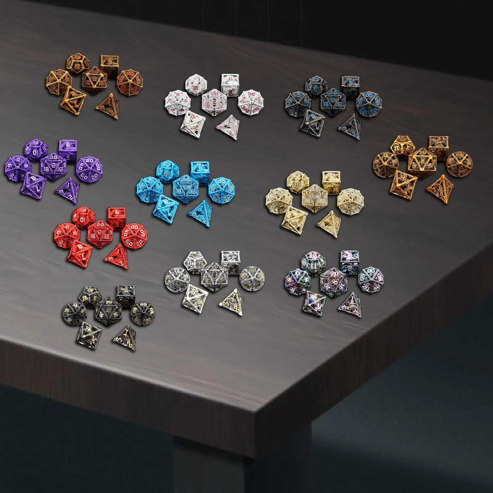 Металлические многогранные игральные кости аксессуары для игр ролевые